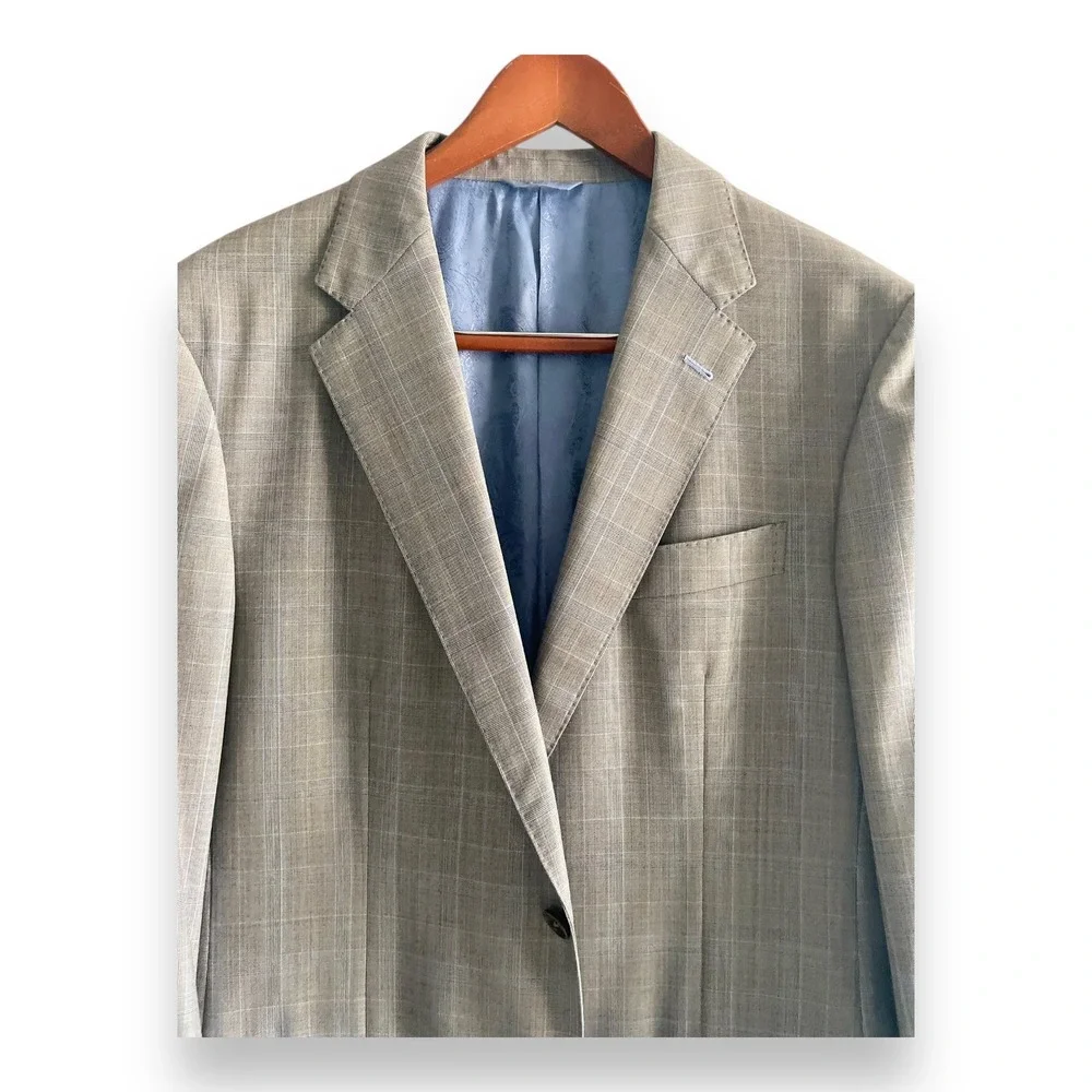 Vitale Barberis Canonico Super 140s Wool Glen Plaid Blazer Astor & Black Bespoke